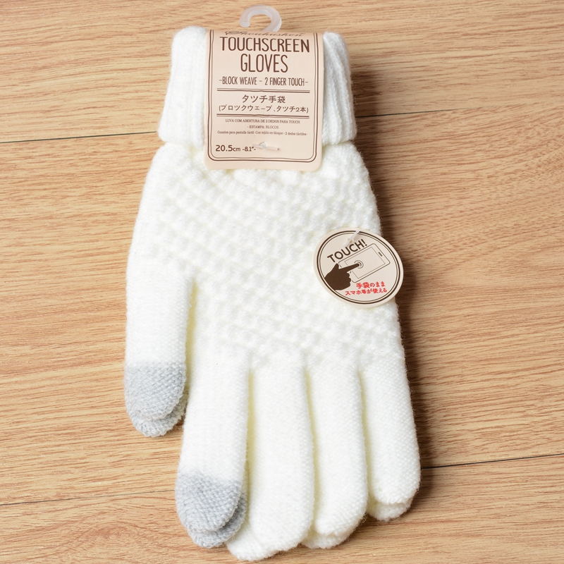 Luvas de malha femininas jacquard touch screen luvas quentes de inverno fashion