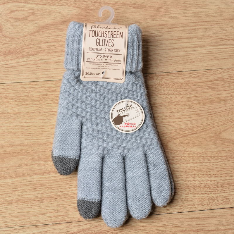 Luvas de malha femininas jacquard touch screen luvas quentes de inverno fashion
