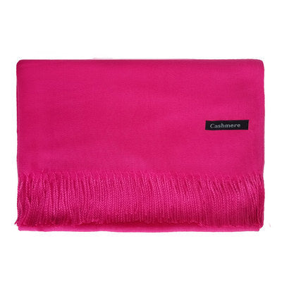 Cachecol feminino de cor sólida com borla xale