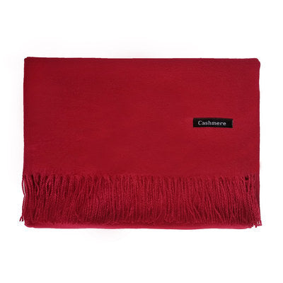 Cachecol feminino de cor sólida com borla xale