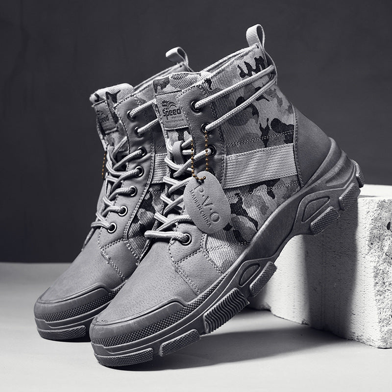 Camuflagem Tooling Botas Masculinas Casuais Impermeáveis
