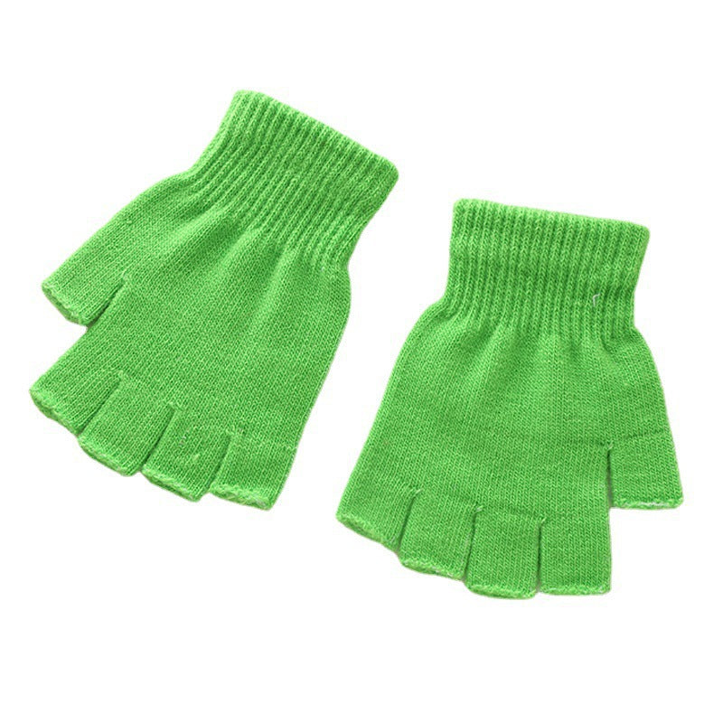 Luvas de meio dedo de veludo coral