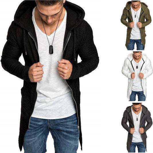 Lapel Belt Sweatshirt Cardigan Zip Trench Coat