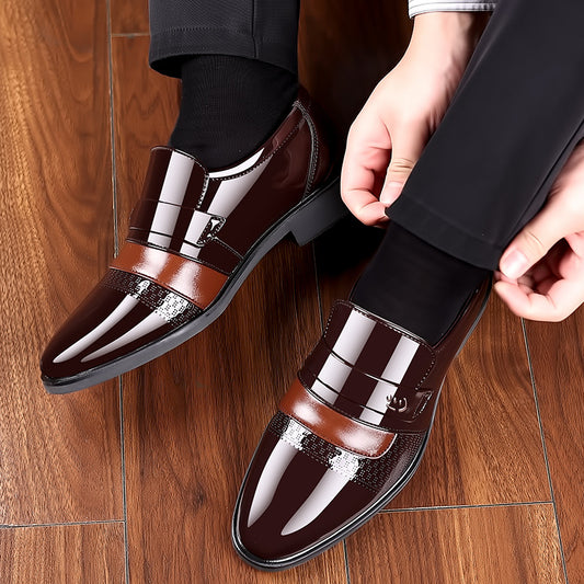 Zapatos casuales de charol de caña baja para hombre