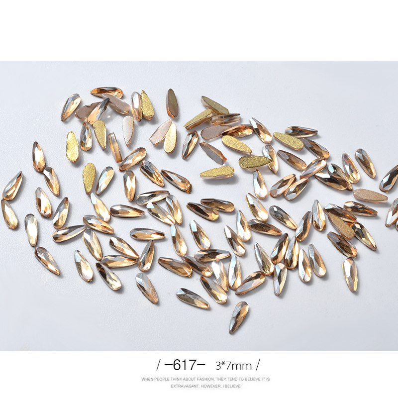 10Pcs 3D Nail Art Strass Longo Gota de Água Em Forma de Glitter Nail Art Decorações Acessórios Unhas Suprimentos