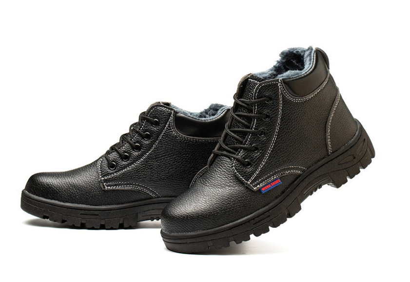 Sapatos de trabalho quentes e à prova de frio de pelúcia de cano alto