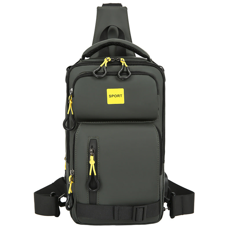 Bolsa de Nylon à prova d'água Bolsa de peito masculina multifuncional