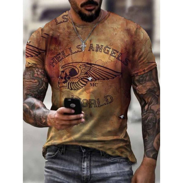 Personalized 3D Digital Printing Round Neck Casual Summer Men's Sports Short-sleeved T-shirt