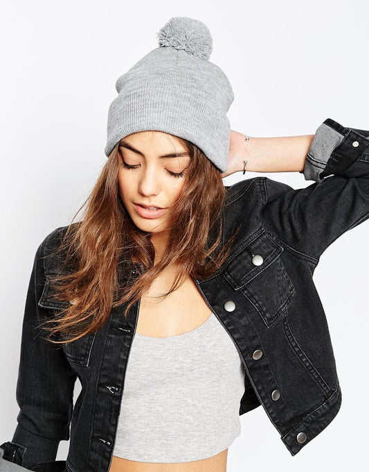 Gorro de punto de bola de lana de moda para mujer, otoño e invierno, para exteriores