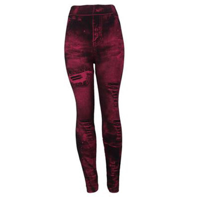 Leggings jeans superelásticas de 9 pontas femininas 