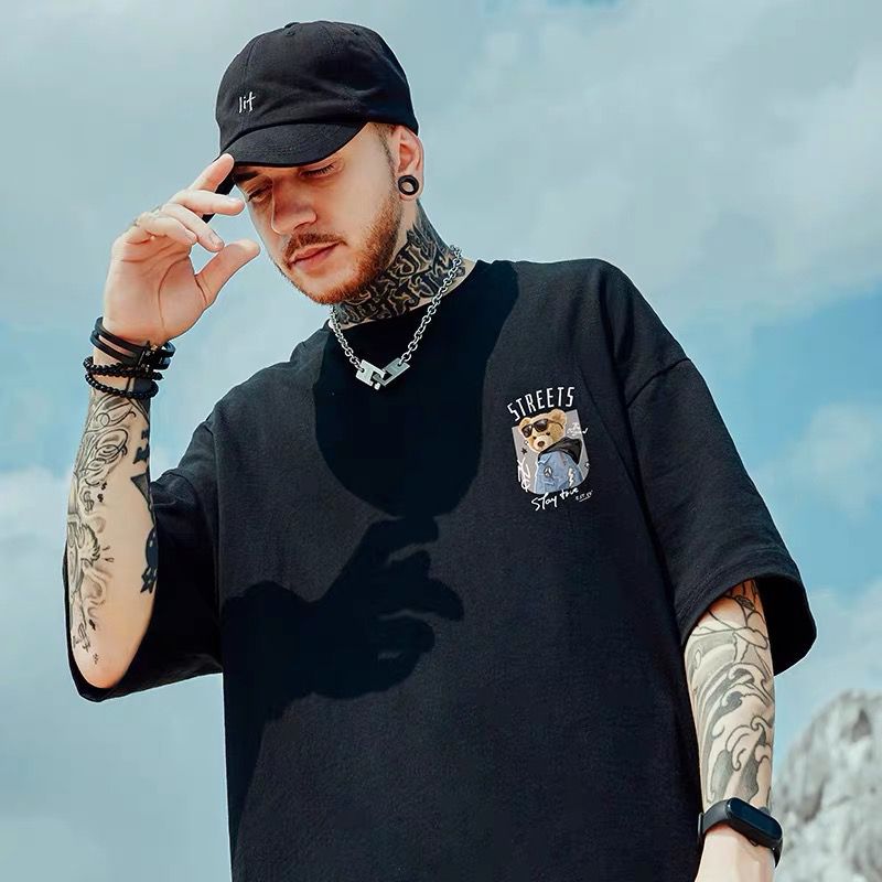 Camiseta de manga curta Street Hip-hop masculina verão