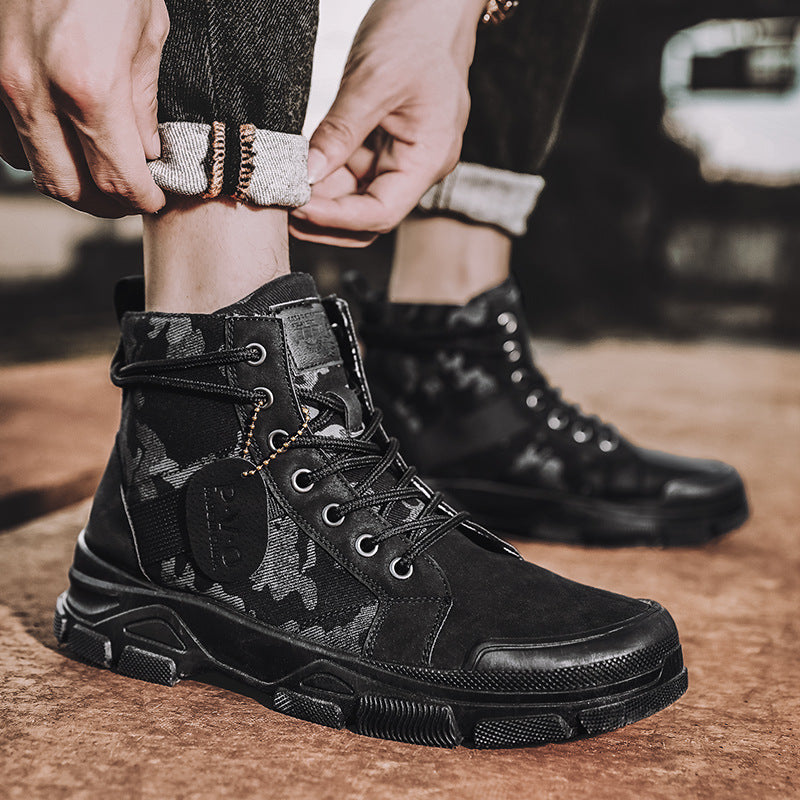 Camuflagem Tooling Botas Masculinas Casuais Impermeáveis