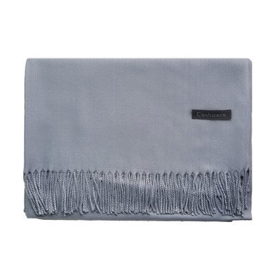 Cachecol feminino de cor sólida com borla xale