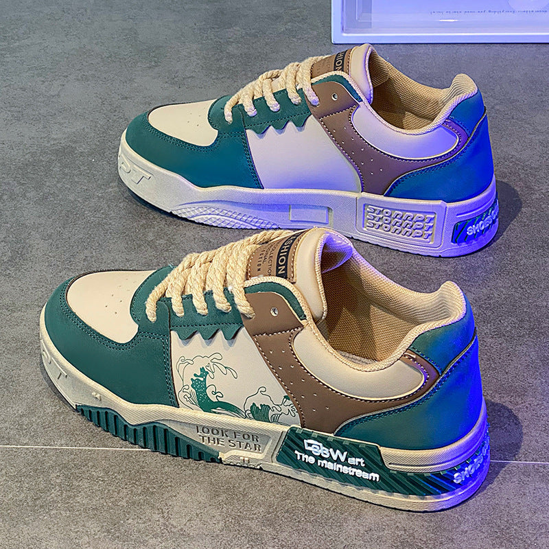 Couro Casual Esportes Moda Plataforma Altura Aumentando Juventude Moda Sapatos Masculinos