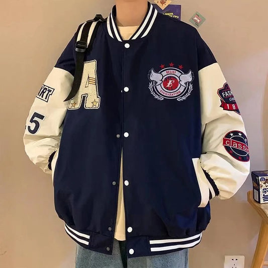 Baseball Suit Coat Men's Plus Fat Size Loose Tide Brand Street Hip Hop Jacket