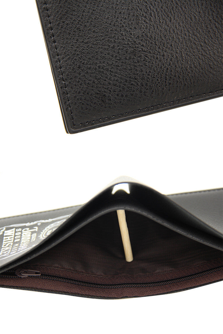 Moda Masculina PU Preto Carteira Curta