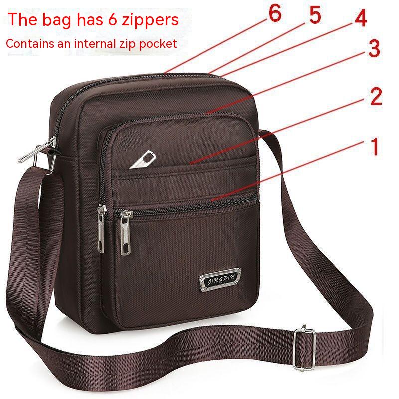 Bolsa de ombro transversal impermeável multicamadas de grande capacidade