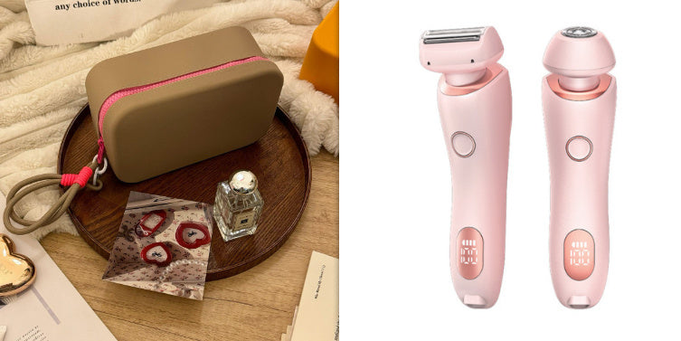2 em 1 Depilador Depilador USB Recarregável Aparador Feminino Corpo Navalha Rosto Perna Axila Biquíni Mão Barbeador Púbico Removedor de Pelos