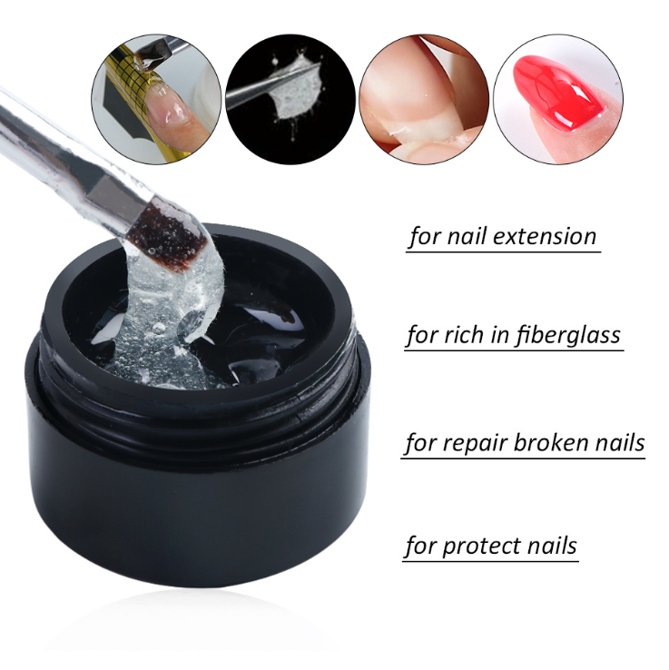 Cola de reparo rachada, gel de extensão de seda, fibra de vidro, poli UV Builder, esmalte em gel, arte de manicure, ferramenta prolongada