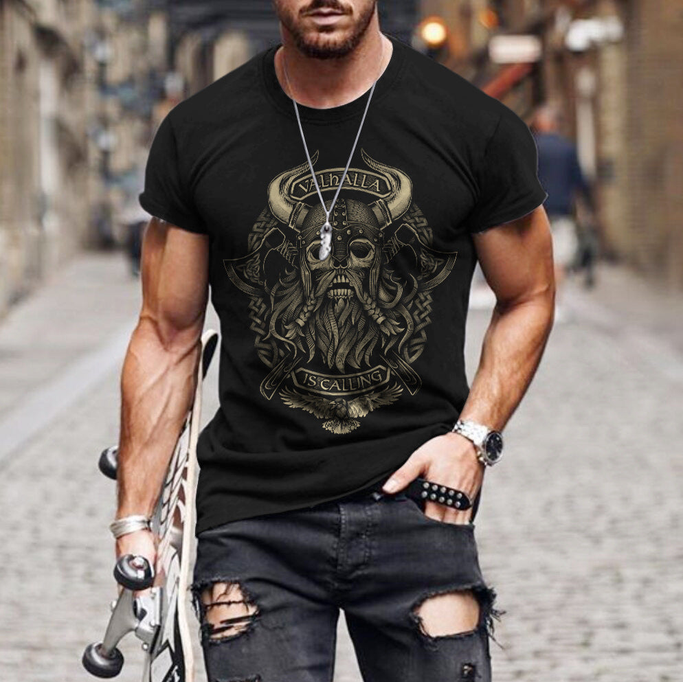 Personalized 3D Digital Printing Round Neck Casual Summer Men's Sports Short-sleeved T-shirt