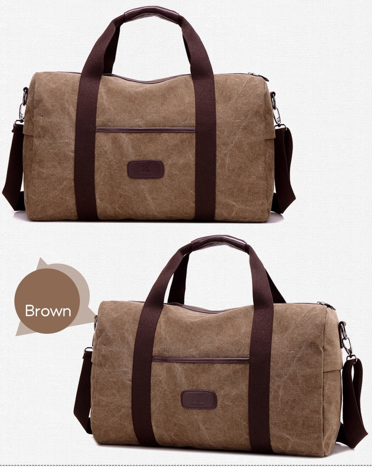 Bolsa de lona vintage masculina, bolsas de viagem de alta qualidade, grande capacidade, bagagem feminina, bolsas de viagem