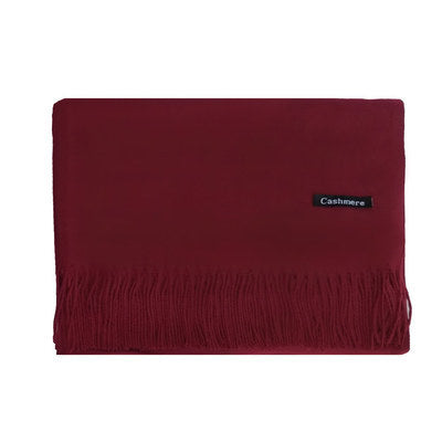 Cachecol feminino de cor sólida com borla xale