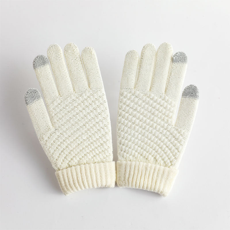 Luvas de jacquard quentes com tela sensível ao toque para homens e mulheres