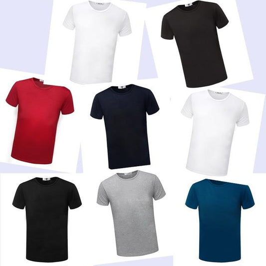 Camiseta ajustada de cuello redondo y manga corta para hombre