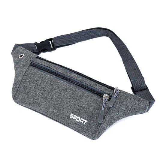 Nueva riñonera informal de tela Oxford impermeable de sección delgada y ajustada para correr y hacer deporte para hombres
