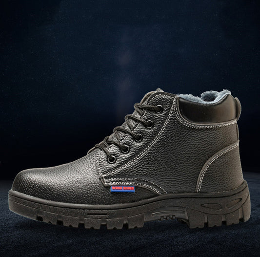 Sapatos de trabalho quentes e à prova de frio de pelúcia de cano alto