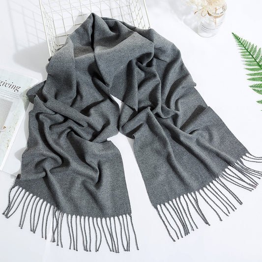 Bufanda versátil de color liso con borlas para hombre y mujer