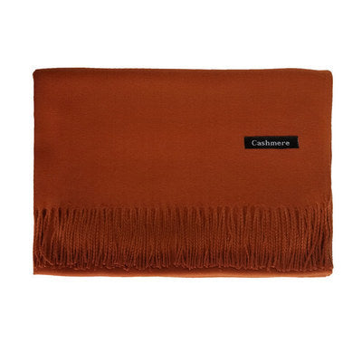 Cachecol feminino de cor sólida com borla xale