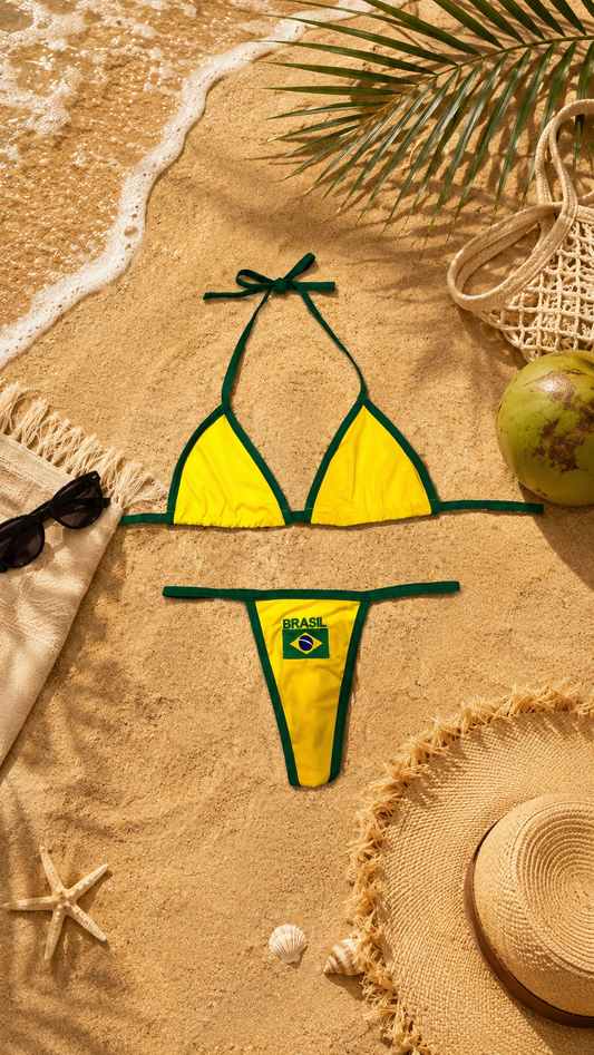 Women's Brazil Flag Bikini Set – Brazilian Flag Two-Piece Swimwear