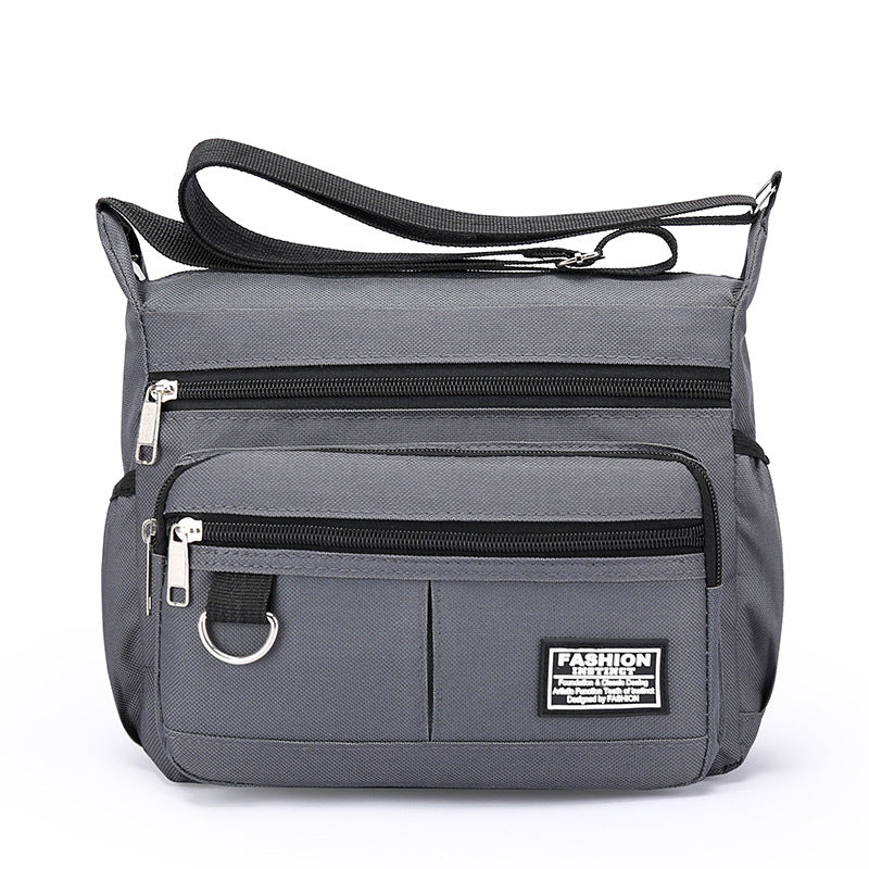 Bolsa transversal masculina de grande capacidade com zíper multicamadas