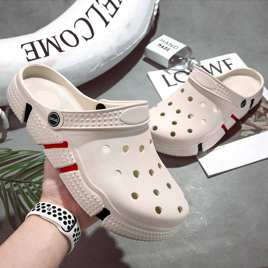 Sandalias de punta cerrada con agujeros y suela suave antideslizante de moda