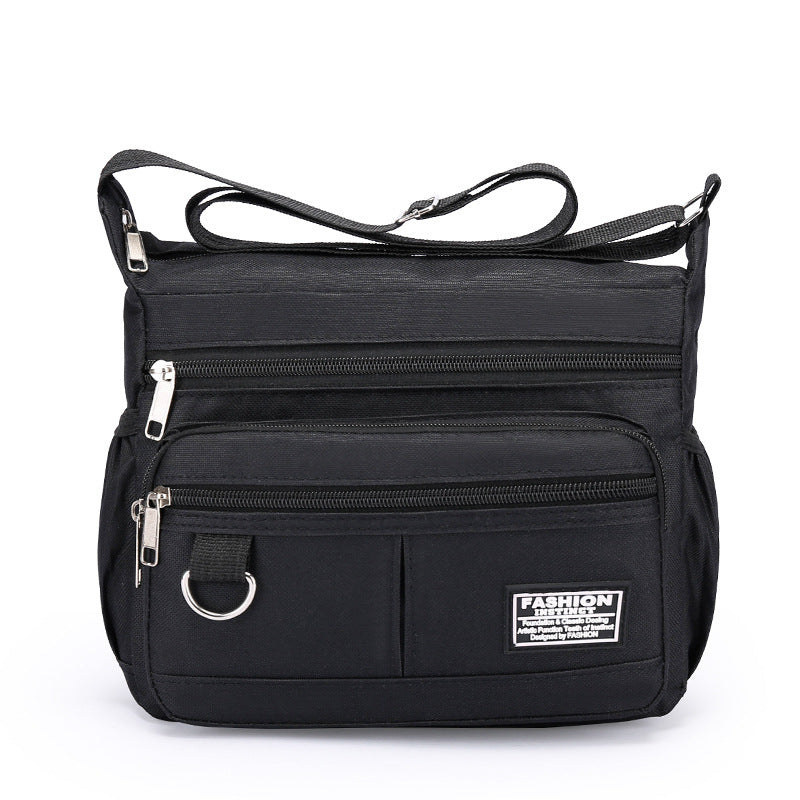 Bolsa transversal masculina de grande capacidade com zíper multicamadas