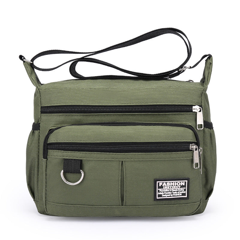 Bolsa transversal masculina de grande capacidade com zíper multicamadas