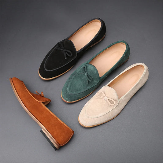 Men's Wingtip Formal Dress Shoes Slip-On Monk Strap Suede Leather Oxfords Solid Color Fits True to Size