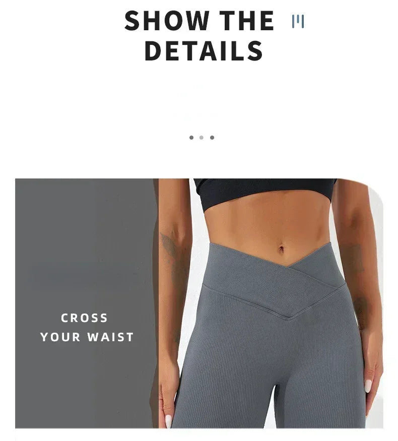 Slim Flare Pants 2025 | Cross Waist, Butt Lift & Stretch Fit