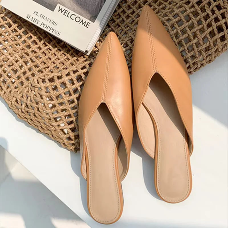 Retro Korean-Style Flat Shoes 2023 – Long Toe Seam, Closed Design
