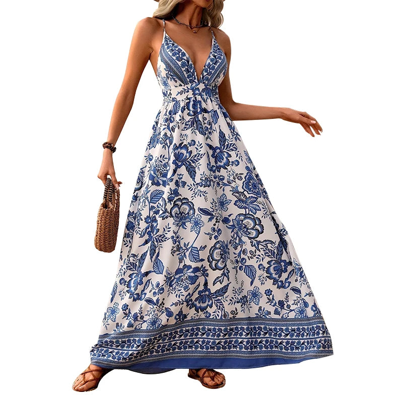 Hawaiian V-Neck Dress – Breezy, Stylish & Sexy with a Touch of Korean Elegance.