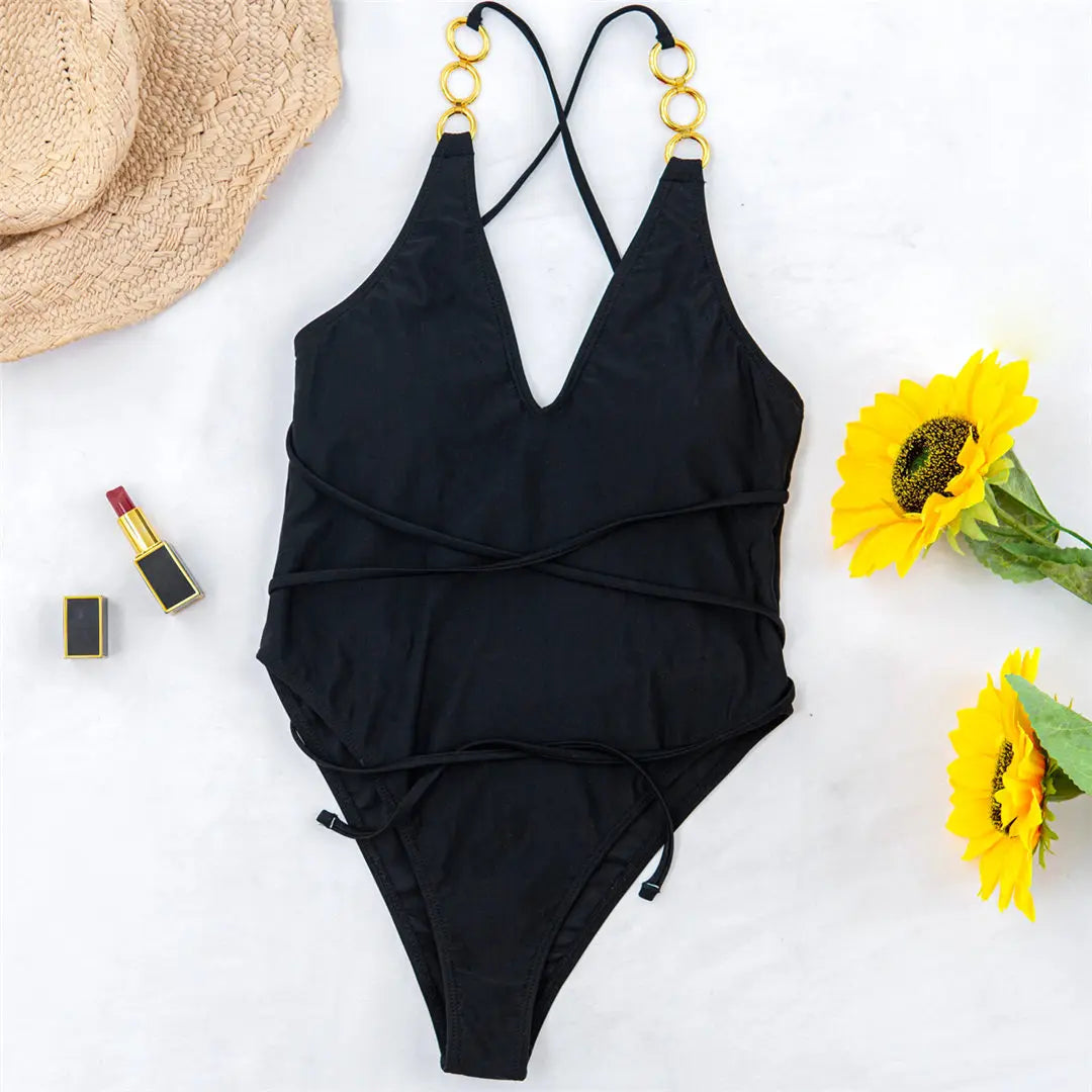 Wrap-Around Backless One-Piece Swimsuit | Padded Monokini