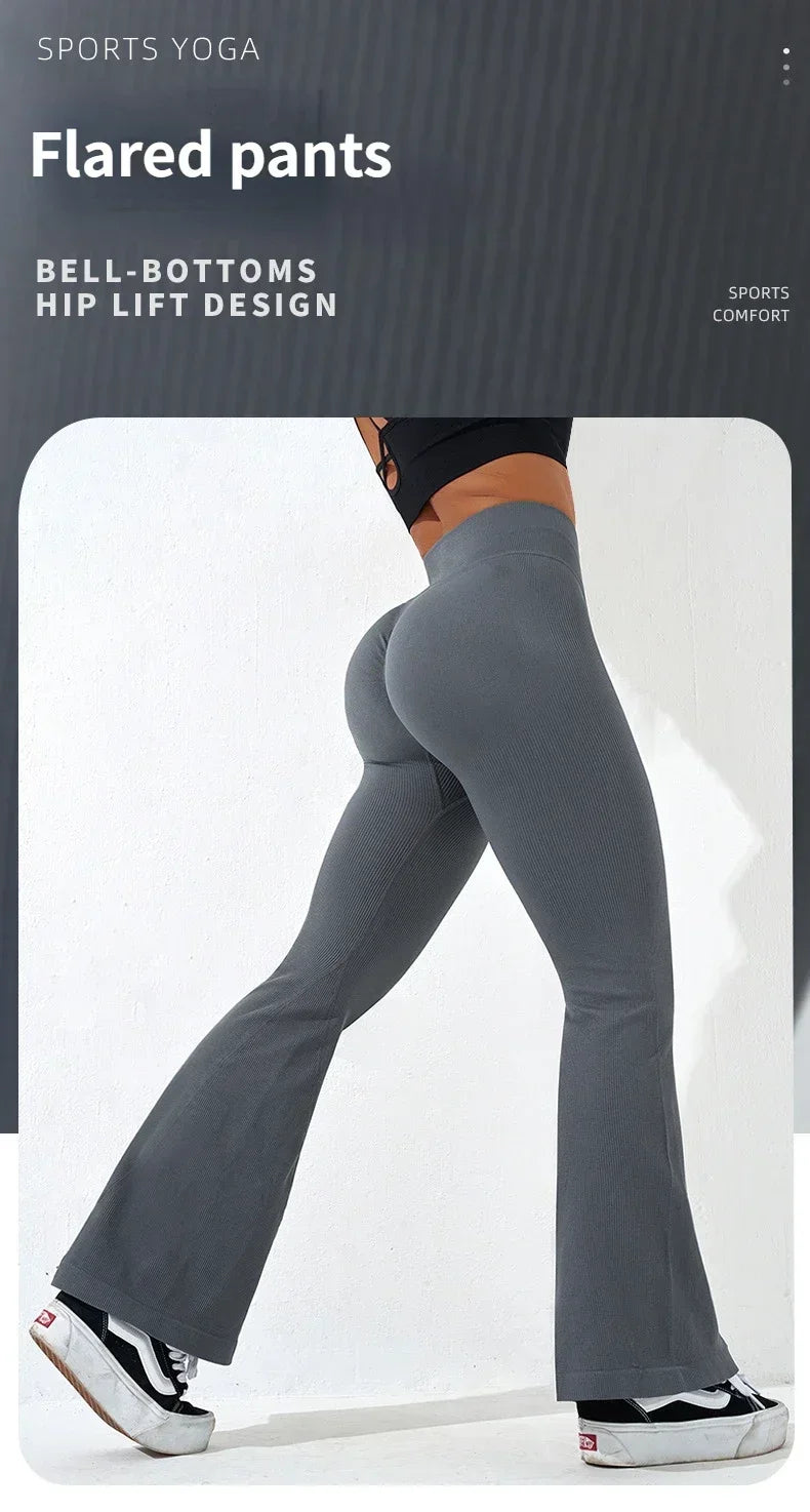 Slim Flare Pants 2025 | Cross Waist, Butt Lift & Stretch Fit