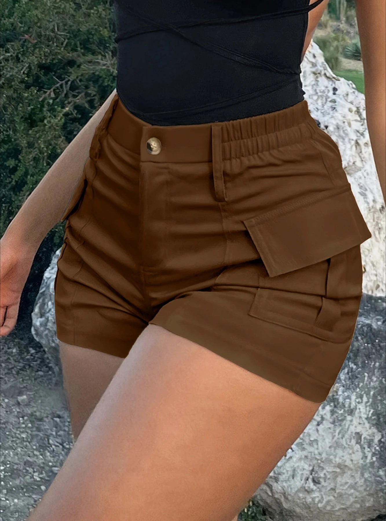 Women's Shorts 2025 | High Waist Y2K Cargo Style