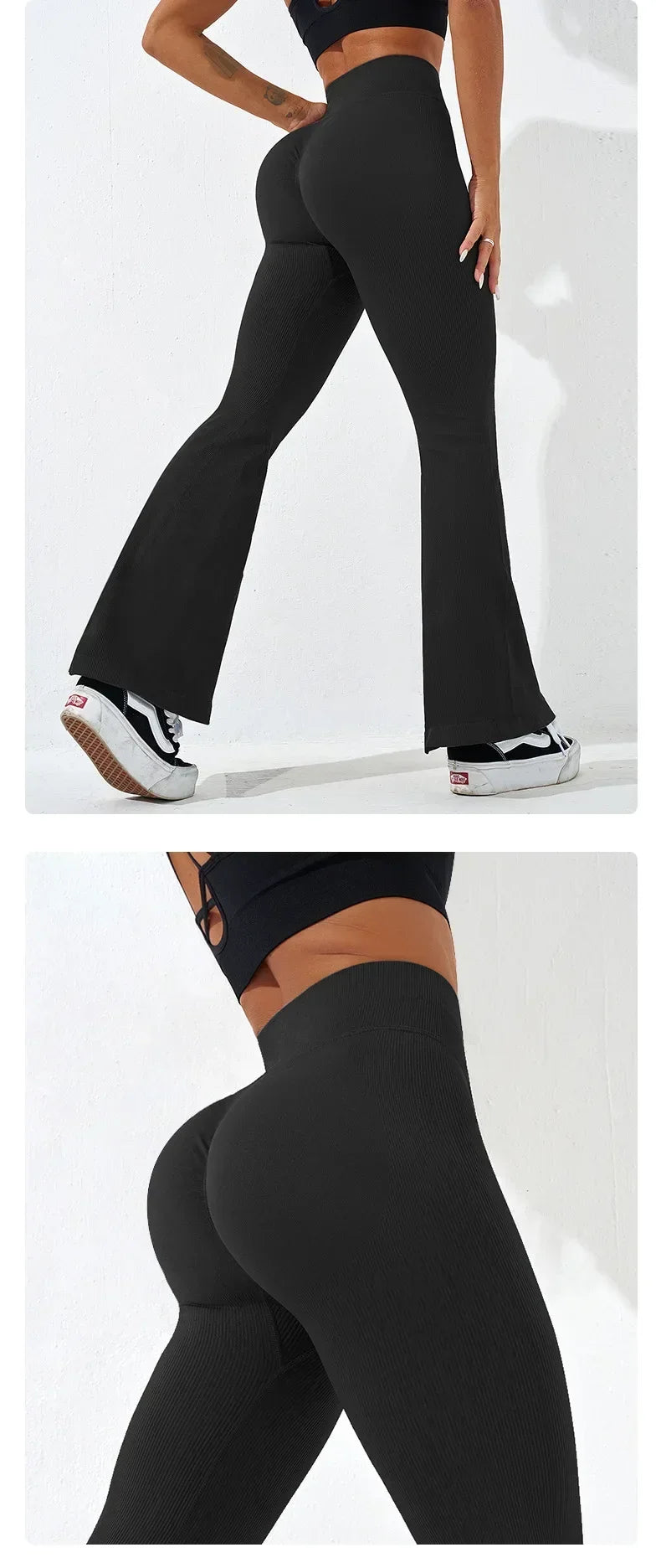 Slim Flare Pants 2025 | Cross Waist, Butt Lift & Stretch Fit