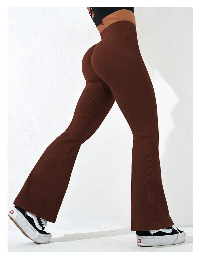 Slim Flare Pants 2025 | Cross Waist, Butt Lift & Stretch Fit