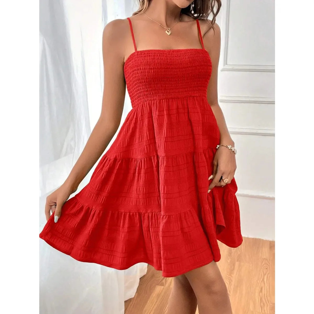 Light, feminine, and effortlessly chic — the perfect mini dress for sunny escapes.
