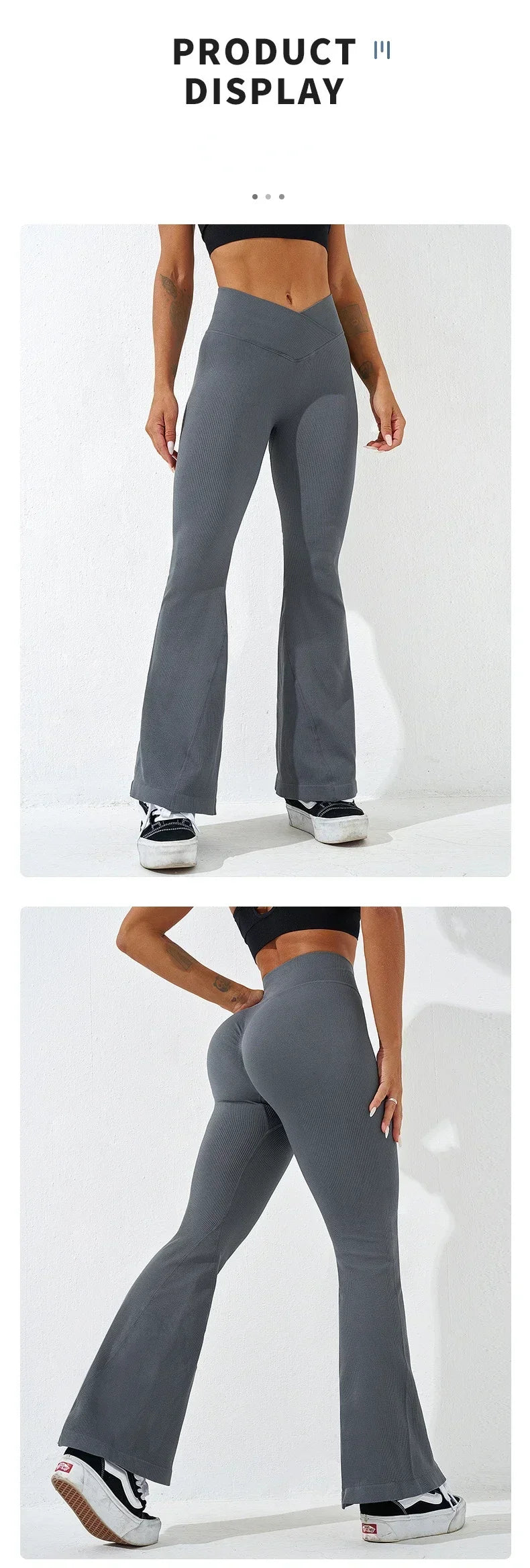 Slim Flare Pants 2025 | Cross Waist, Butt Lift & Stretch Fit