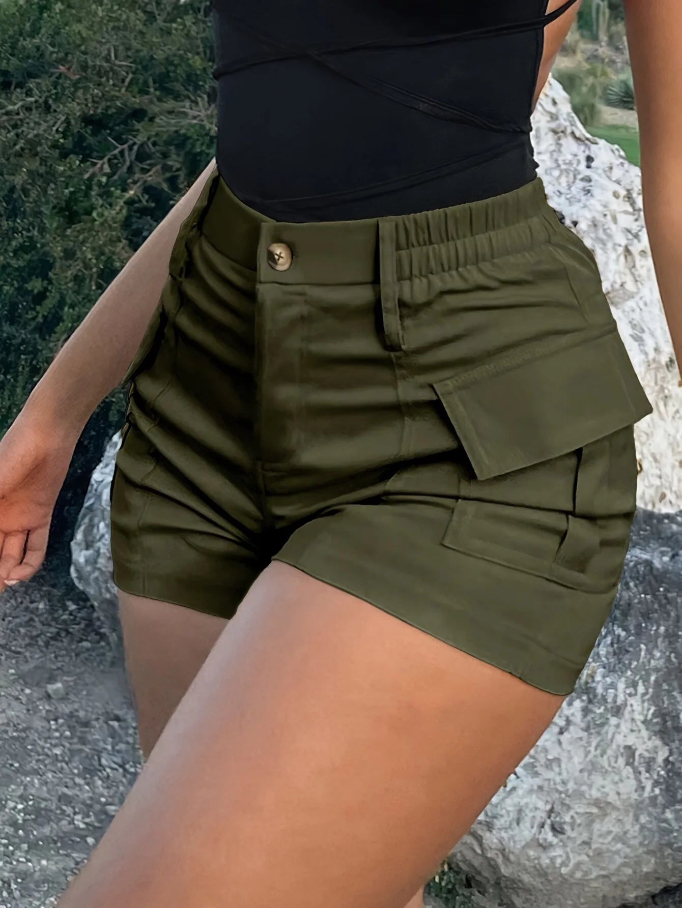Women's Shorts 2025 | High Waist Y2K Cargo Style