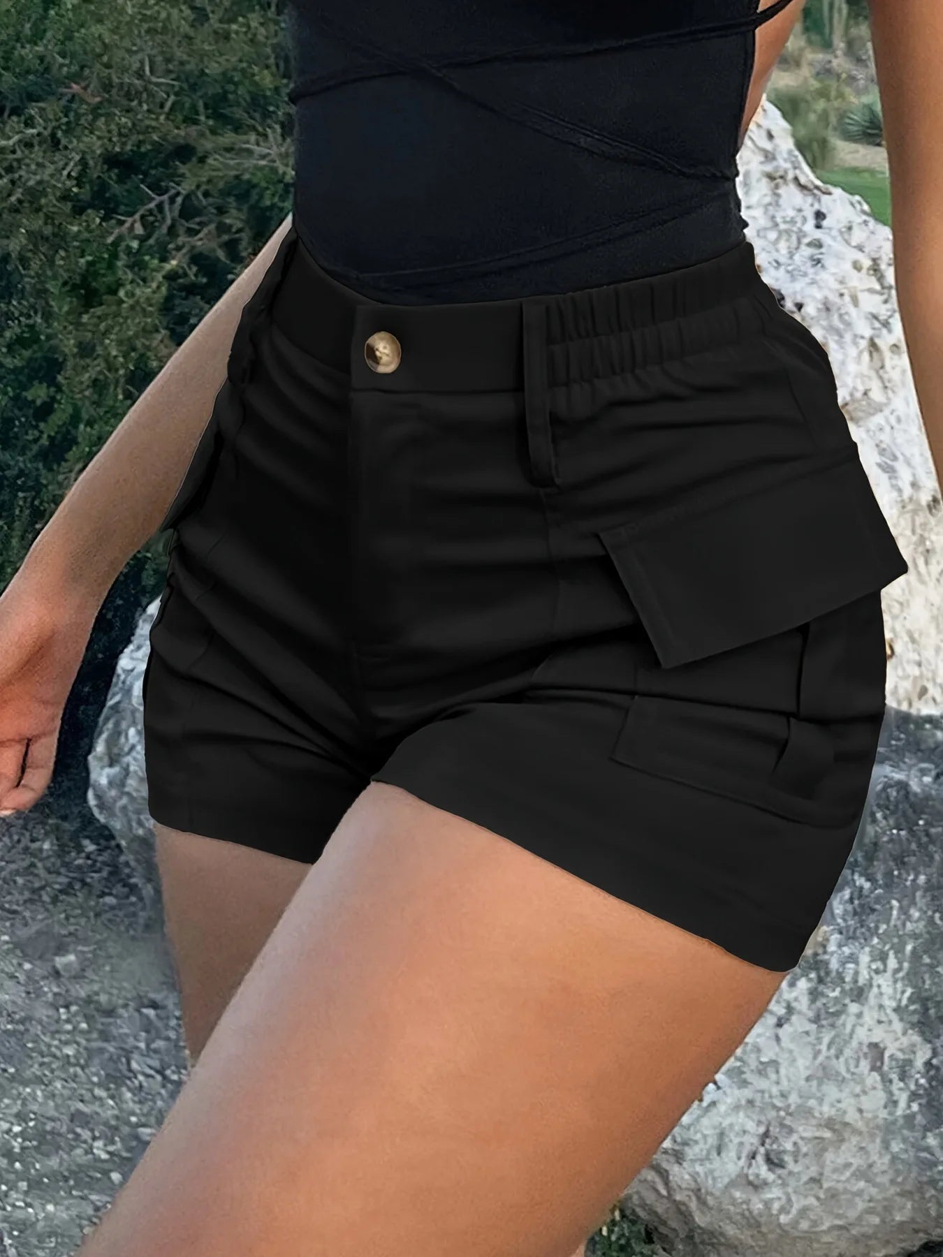 Women's Shorts 2025 | High Waist Y2K Cargo Style